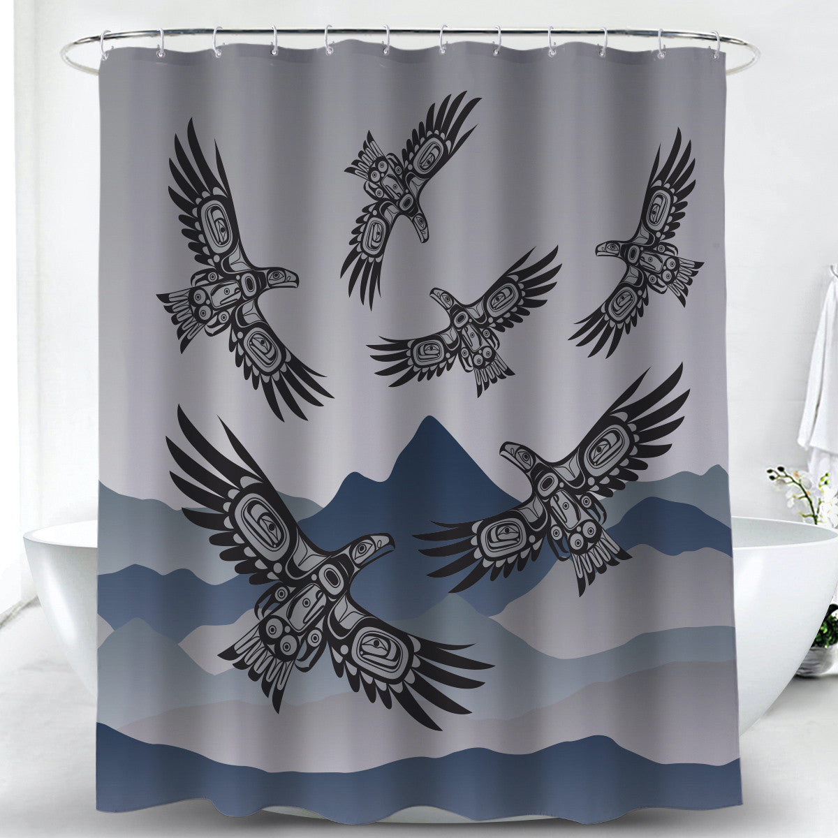 Shower Curtain - Soaring Eagle by Corey Bulpitt